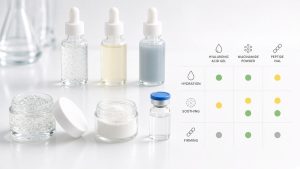 Cosmetic compatibility matrix for Syn-Ake peptide with hyaluronic acid and niacinamide