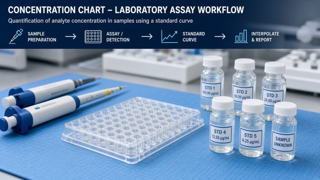 Chart of typical sodium taurodeoxycholate concentration ranges for laboratory assays